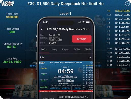 WSOP Poker App 客户端画面